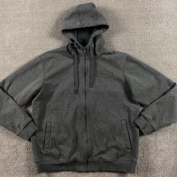 Vintage O'Neill Hoodie Men's 2XL Gray Drawstrings Surf Skate Grunge Y2K Full Zip - Picture 1 of 10